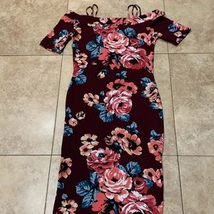 Off shoulder floral dress SM